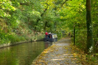 Leaving Llangollen wharf,Llangollen canal,Clwyd,Wales,UK.October 2005.