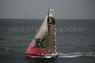 The Volvo Ocean Race fleet head head out to sea at the start of leg one from Vigo, Spain.  PIRATES OF THE CARIBBEAN 2