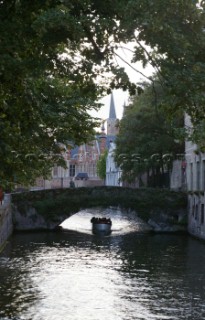 Buildings and houses on the banks of the rivers and canals of the town Brugges in Belgium