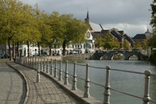 Buildings and houses on the banks of the rivers and canals of the town Brugges in Belgium