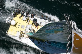 Volvo 70 yachts racing in the Volvo Ocean Race 2005 In port Race Cape Town South Africa