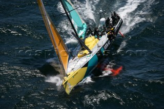 Volvo 70 yachts racing in the Volvo Ocean Race 2005 In port Race Cape Town South Africa