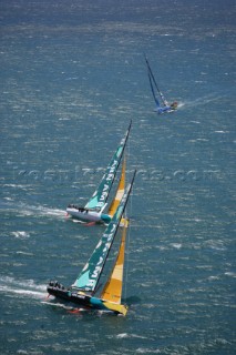 Volvo 70 yachts racing in the Volvo Ocean Race 2005 In port Race Cape Town South Africa