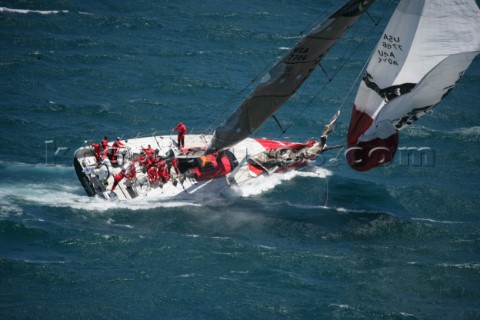 Volvo 70 yachts racing in the Volvo Ocean Race 2005 In port Race Cape Town South Africa