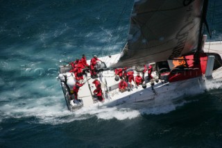 Volvo 70 yachts racing in the Volvo Ocean Race 2005 In port Race Cape Town South Africa