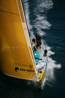 Volvo 70 yachts racing in the Volvo Ocean Race 2005 In port Race Cape Town South Africa