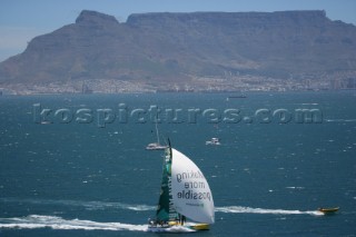 Volvo 70 yachts racing in the Volvo Ocean Race 2005 In port Race Cape Town South Africa