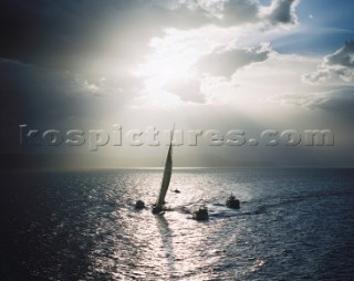 Wild Oats XI in Storm Bay, Tasmania.