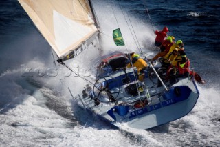 Coogans Stores sailing along the Tasmanian coast, Australia, Dec., 28, 2005. 85 yachts of all sizes battled for this years line honors in this the 61st running of the world famous race.