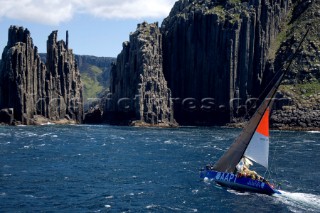 AAPT sailing along the Tasmanian coast, Australia,Dec. 28, 2005. 85 yachts of all sizes battled for this years line honors in this the 61st running of the world famous race.