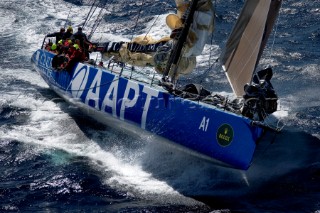 AAPT sailing along the Tasmanian coast, Australia,Dec. 28, 2005. 85 yachts of all sizes battled for this years line honors in this the 61st running of the world famous race.