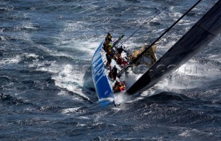 AAPT sailing along the Tasmanian coast, Australia,Dec. 28, 2005. 85 yachts of all sizes battled for this years line honors in this the 61st running of the world famous race.