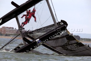 Volvo Extreme 40 multihull catamaran racing off Portsmouth harbour