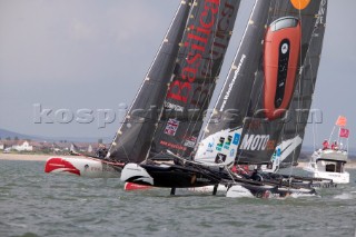 Volvo Extreme 40 multihull catamaran racing off Portsmouth harbour