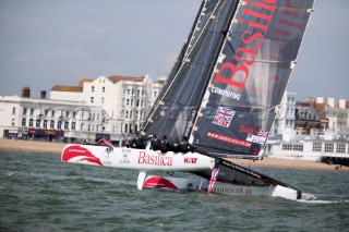 Volvo Extreme 40 multihull catamaran racing off Portsmouth harbour