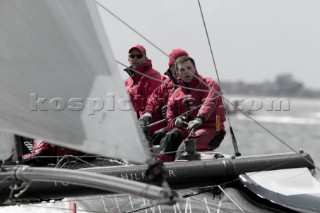 Volvo Extreme 40 multihull catamaran racing off Portsmouth harbour