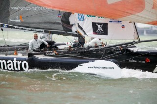 Volvo Extreme 40 multihull catamaran racing off Portsmouth harbour