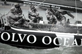 Volvo Extreme 40 multihull catamaran racing off Portsmouth harbour