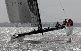 Volvo Extreme 40 multihull catamaran racing off Portsmouth harbour