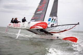 Volvo Extreme 40 multihull catamaran racing off Portsmouth harbour