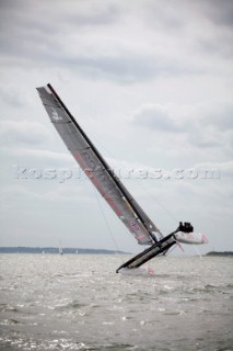 Volvo Extreme 40 multihull catamaran racing off Portsmouth harbour