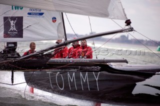 Volvo Extreme 40 multihull catamaran racing off Portsmouth harbour