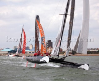 Volvo Extreme 40 multihull catamaran racing off Portsmouth harbour