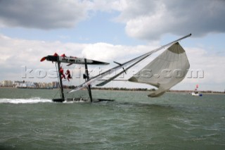 Volvo Extreme 40 multihull catamaran racing off Portsmouth harbour