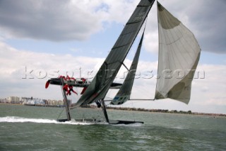 Volvo Extreme 40 multihull catamaran racing off Portsmouth harbour