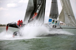 Volvo Extreme 40 multihull catamaran racing off Portsmouth harbour