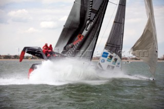 Volvo Extreme 40 multihull catamaran racing off Portsmouth harbour