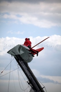 Volvo Extreme 40 multihull catamaran racing off Portsmouth harbour