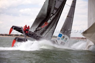 Volvo Extreme 40 multihull catamaran racing off Portsmouth harbour