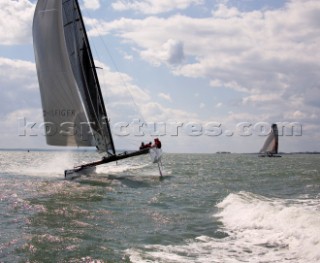 Volvo Extreme 40 multihull catamaran racing off Portsmouth harbour