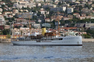 SS Delphine in the natural deep water port of Villefranche in the South of France