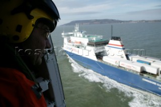 Helicopter View of a Condor Ferries Ferry