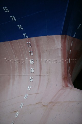 Bow of the Channel Freight Ferries ferry CFF Solent before the vessel was returned to its owners in 