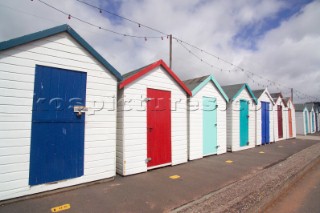 Beach Huts on the beach at Paignton Torbay