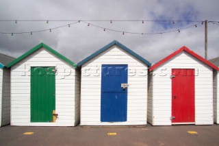 Beach Huts on the beach at Paignton Torbay