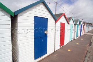 Beach Huts on the beach at Paignton Torbay