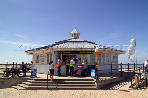 People buying refreshments at Ice Cream stand on Margate Baech Front