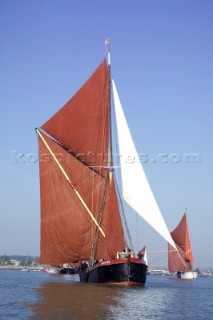 Boats racing in the Medway Barge Race 2006