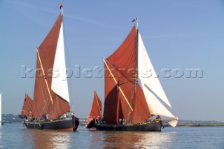 Boats racing in the Medway Barge Race 2006