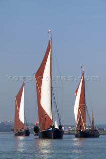 Boats racing in the Medway Barge Race 2006