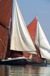 Boats racing in the Medway Barge Race 2006