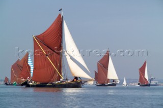 Boats racing in the Medway Barge Race 2006