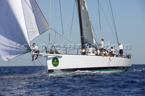 PORTO CERVO SARDINIA  SEPT 8th 2006 The canting keel maxi yacht Morning Glory owned and driven by SA