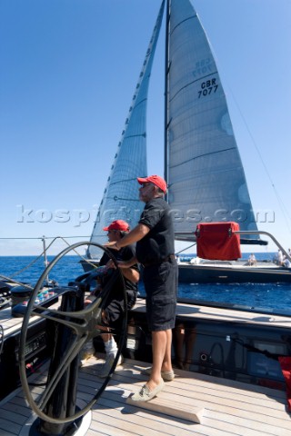 PORTO CERVO SARDINIA  SEPT 9th 2006 Onboard the Wally maxi yacht Tango ITA owned byCarlo Sama ITA an