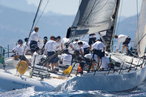 PORTO CERVO SARDINIA  SEPT 9th 2006 The canting keel maxi yacht Morning Glory owned and driven by SA