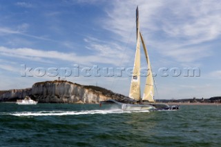 PORT de FECAMP, FRANCE - SEPT 9th 2006: The Open 60 trimarans in the Grand Prix de Fecamp on September 9th 2006. The Grand Prix de Port de Fecamp is part of the Multi Cup 60 Cafe Ambassador. (Photo by Gilles Martin-Raget/Kos Picture Source via Getty Images)